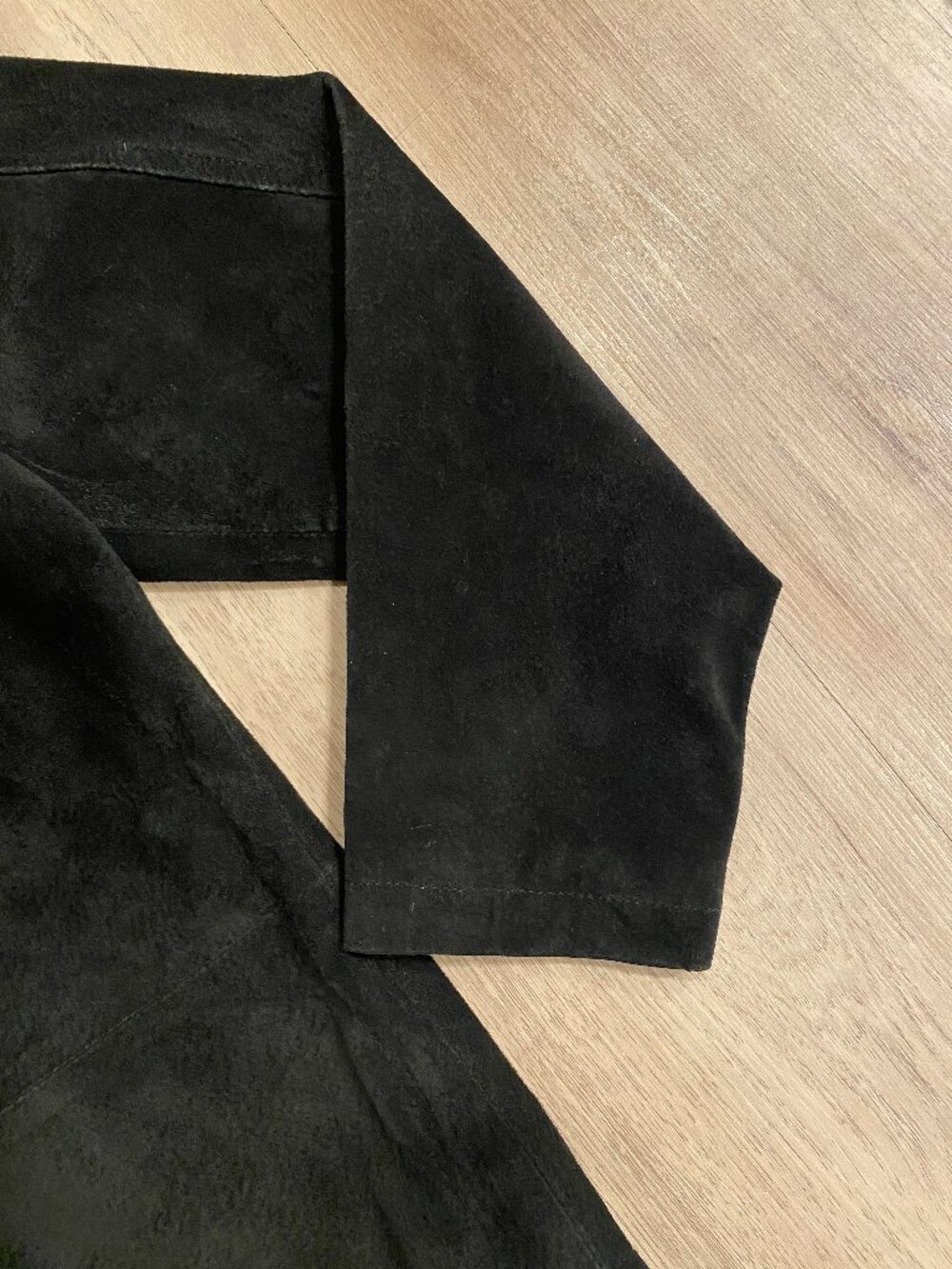 Vintage 90s Black Suede Leather Oversized Jacket Size XS | Fits S-M - Picture 5 of 9